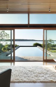 oceanside pool and cabana wood burning stove