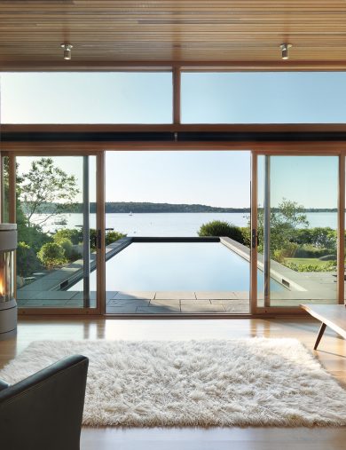 oceanside pool and cabana wood burning stove