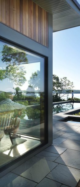 oceanside pool and glass cabana