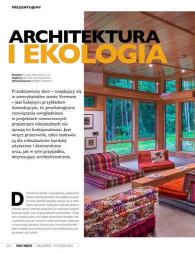 polish magazine editorial with living room interior detail