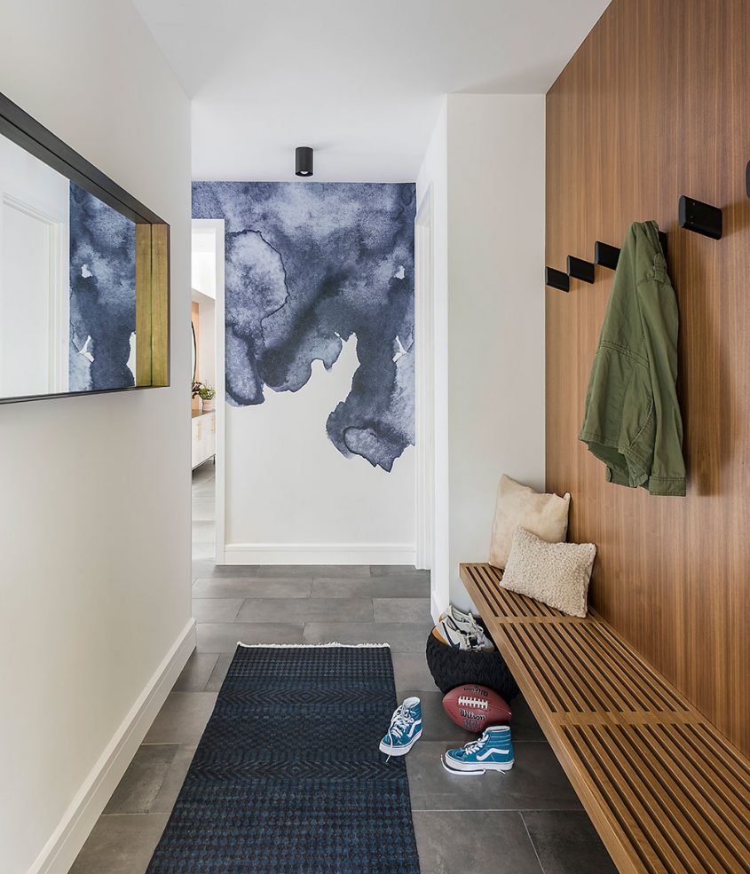 interior mudroom with built-in bench