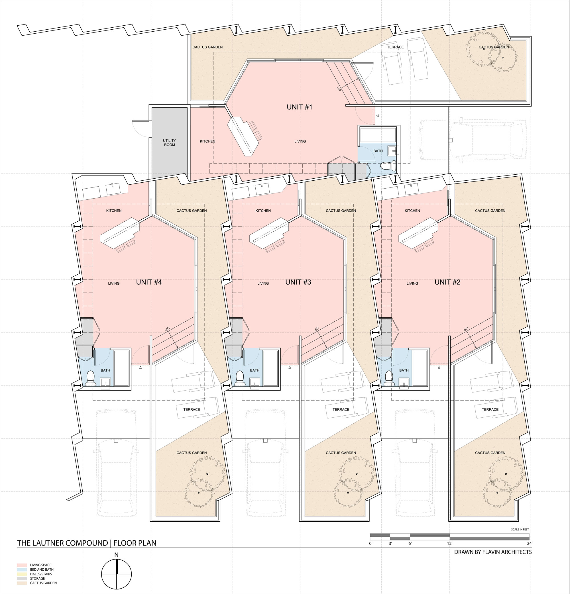 mid-century modern cad drawing floor plan