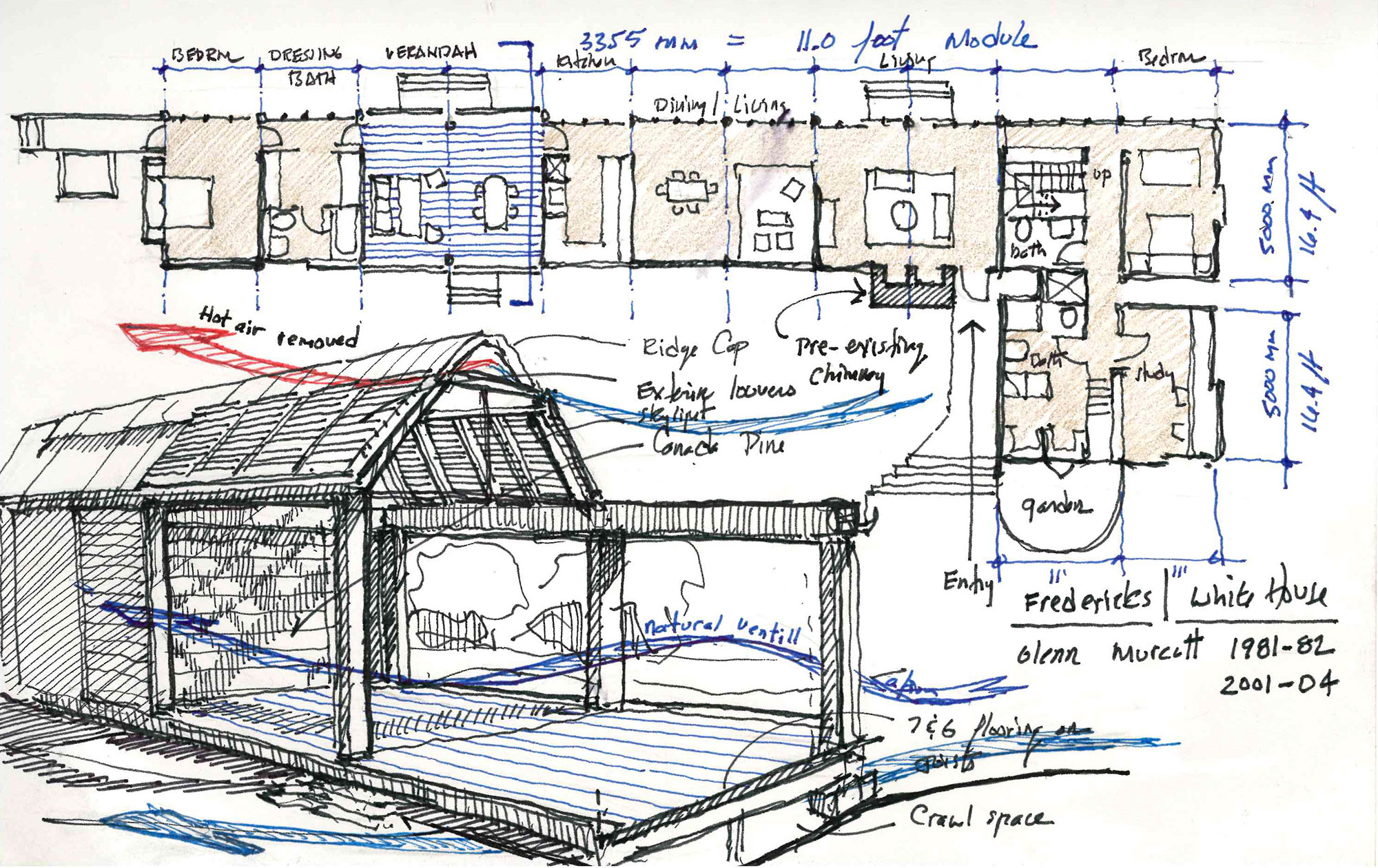 hand drawing sketch floor plan and diagram