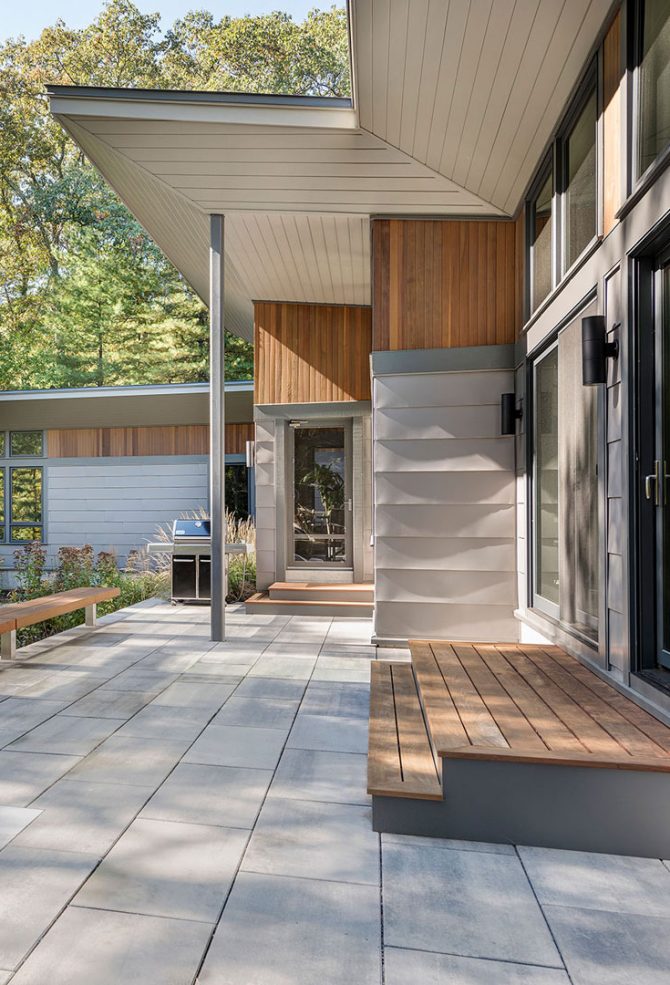 exterior terrace with extended roof overhangs
