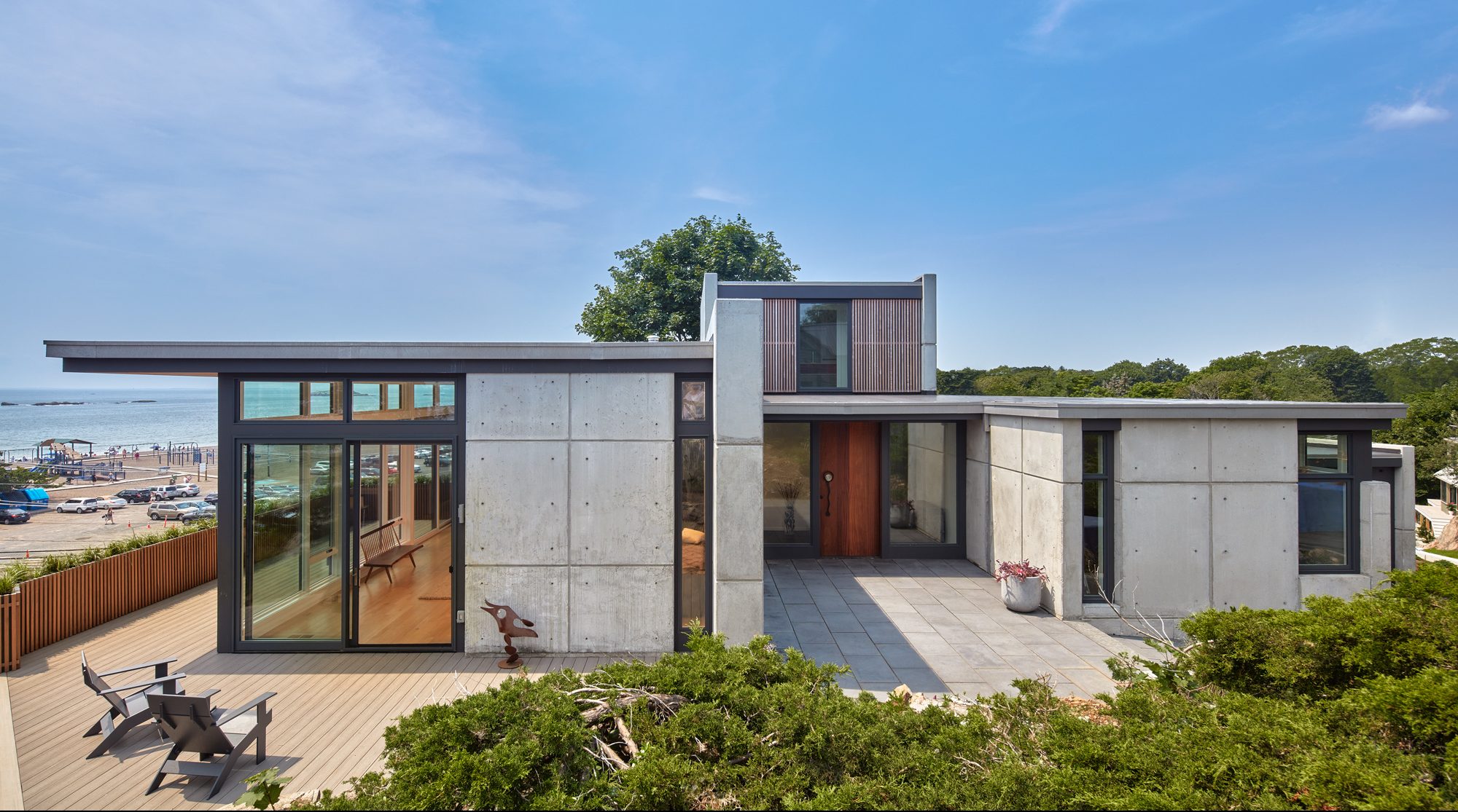 front elevation of concrete home