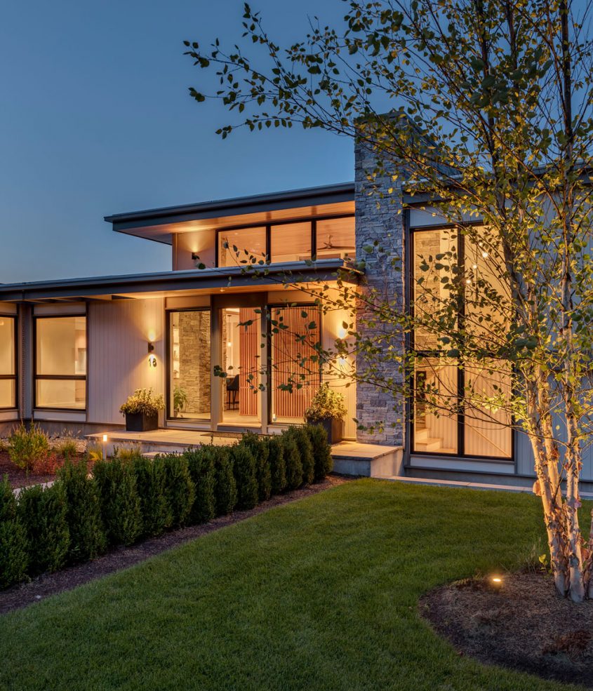 entry walkway to modern home