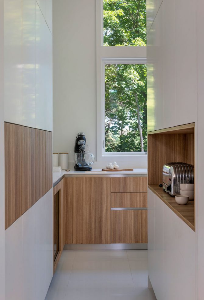 kitchen coffee bar toward window backsplash