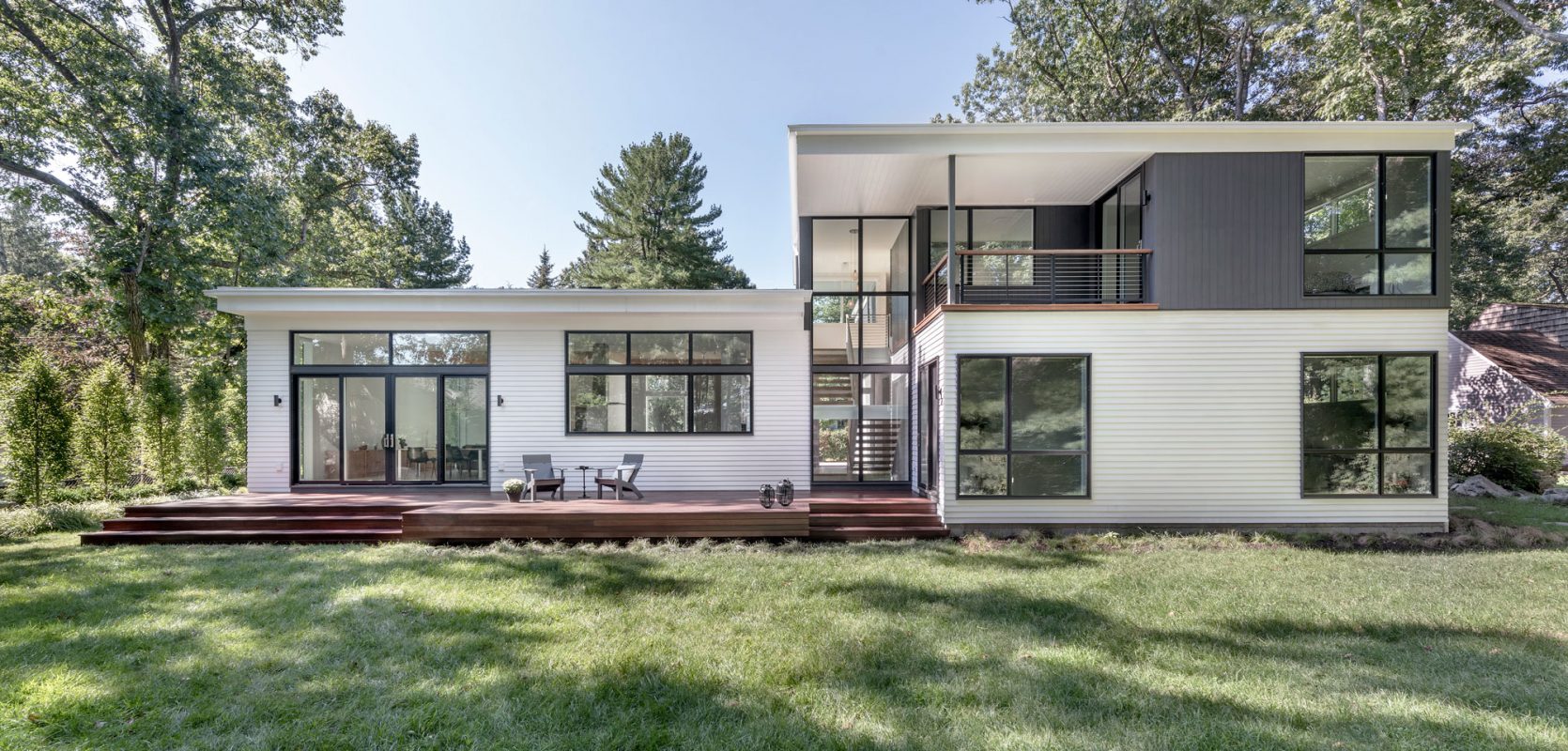 exterior of modern home from rear