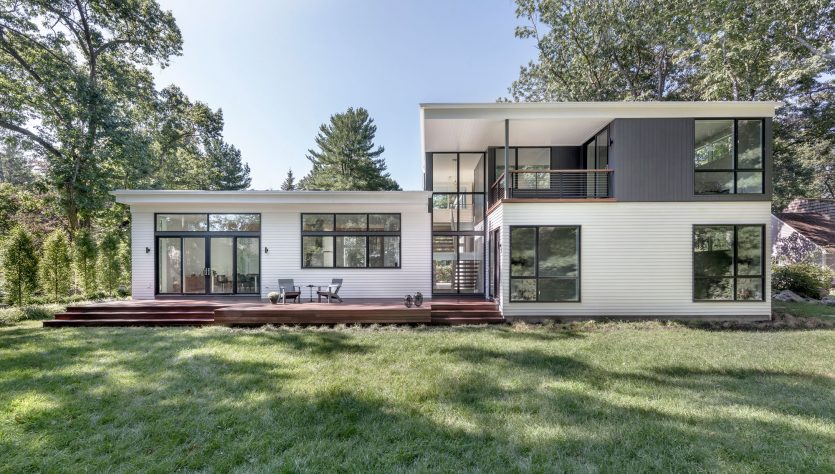 exterior of modern home from rear