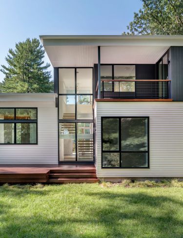 exterior of modern home from rear