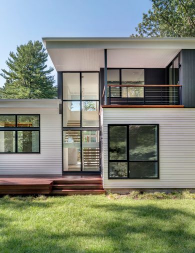 exterior of modern home from rear