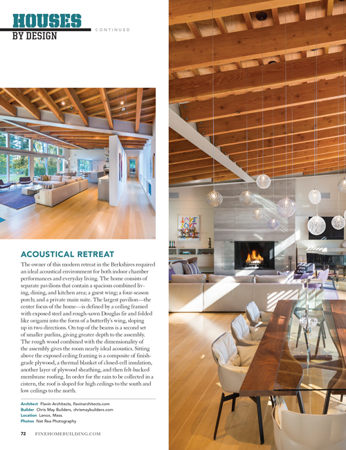 fine homebuilding editorial with exposed douglas fir beam living room